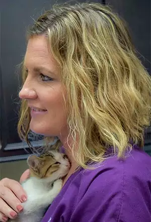 Pet Vaccinations in Brevard County: Technician Holds Kitten